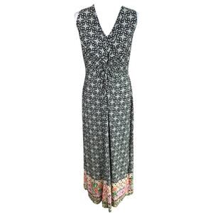 Catherines Plus Size 14 Floral Twisted Front Maxi Dress Sleeveless Stretch